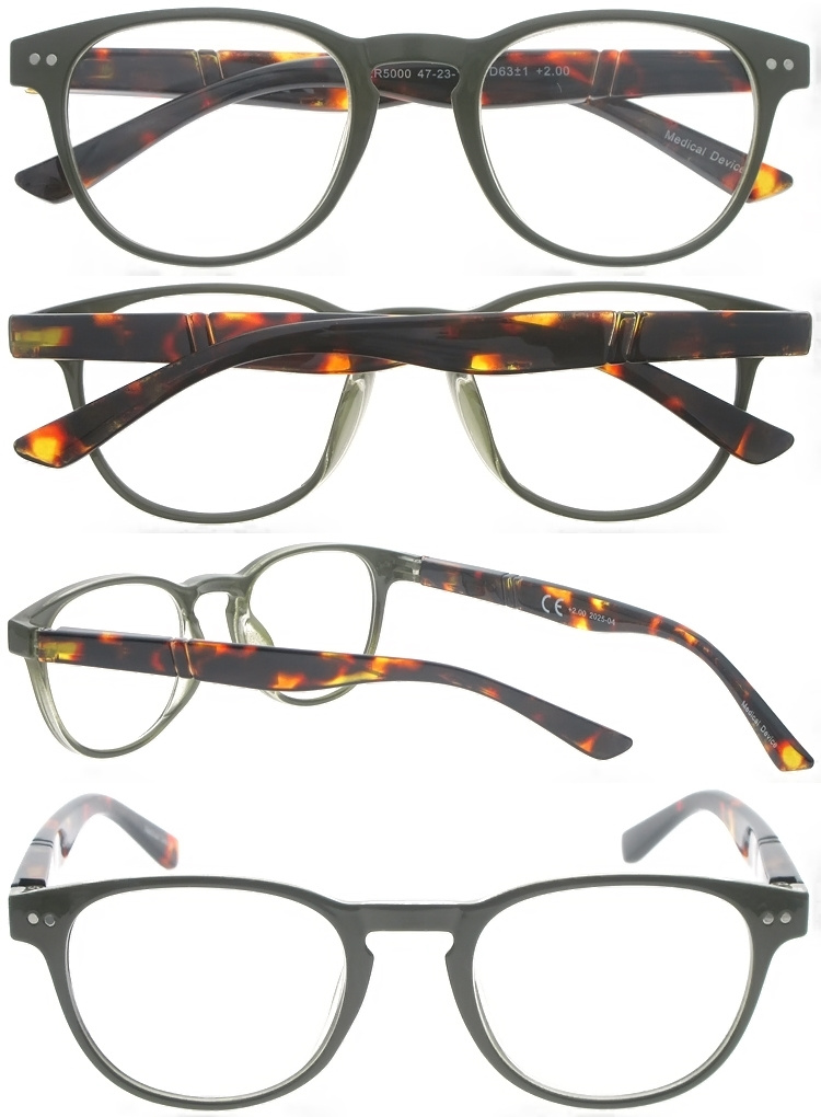 DRP102297 Double Colors Frame Retro Unisex Readers Wholesale Reading Glasses Lesebrille (3)