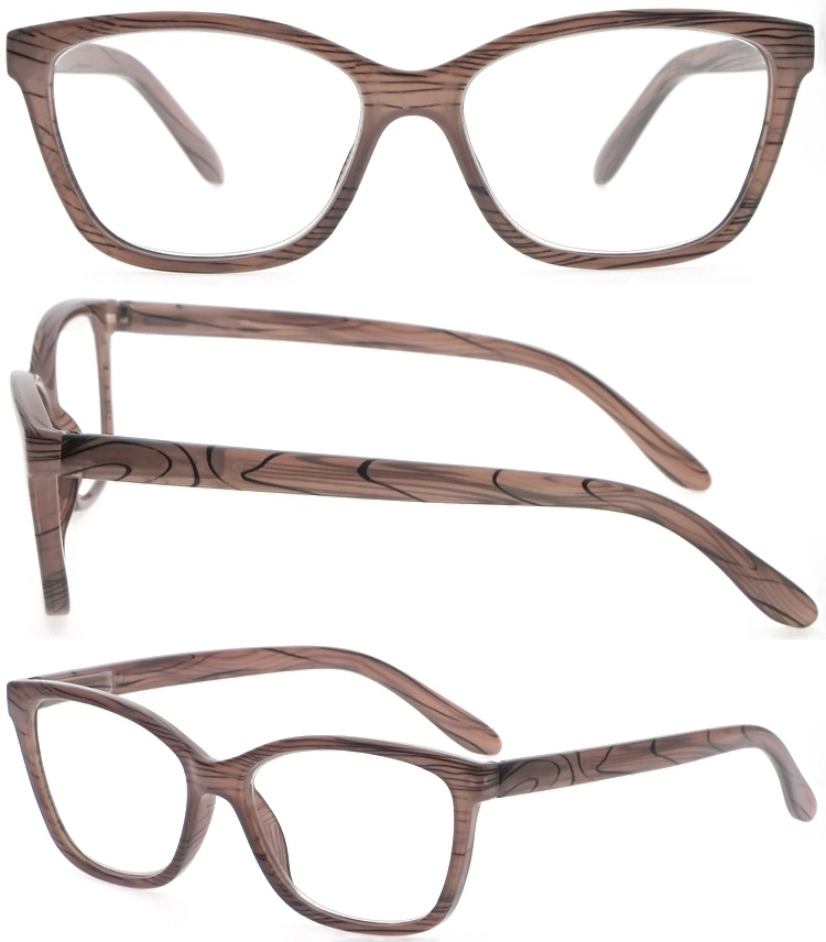 DRP102301 Stripe Pattern Plastic Reading Eyewear Reader with Spring Hinges (1)