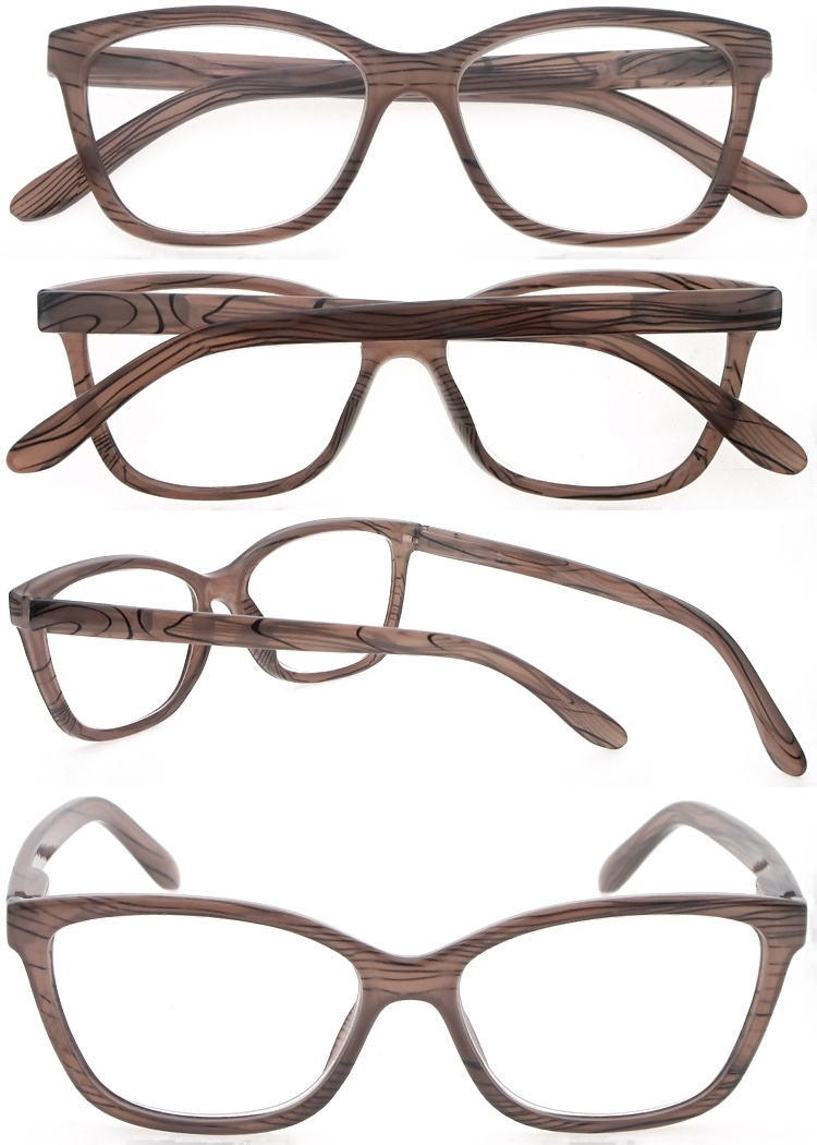 DRP102301 Stripe Pattern Plastic Reading Eyewear Reader with Spring Hinges (2)