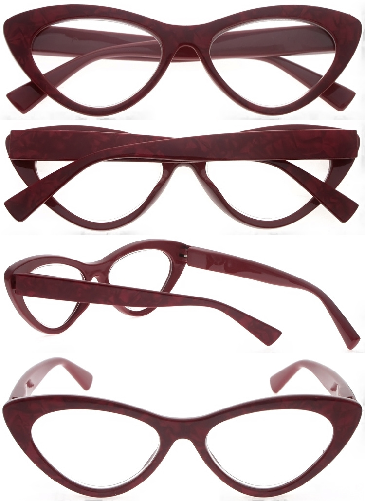 DRP102304 Fashion Red Cateye Reading Glasses Occhiali da Lettura Reading Specs (2)