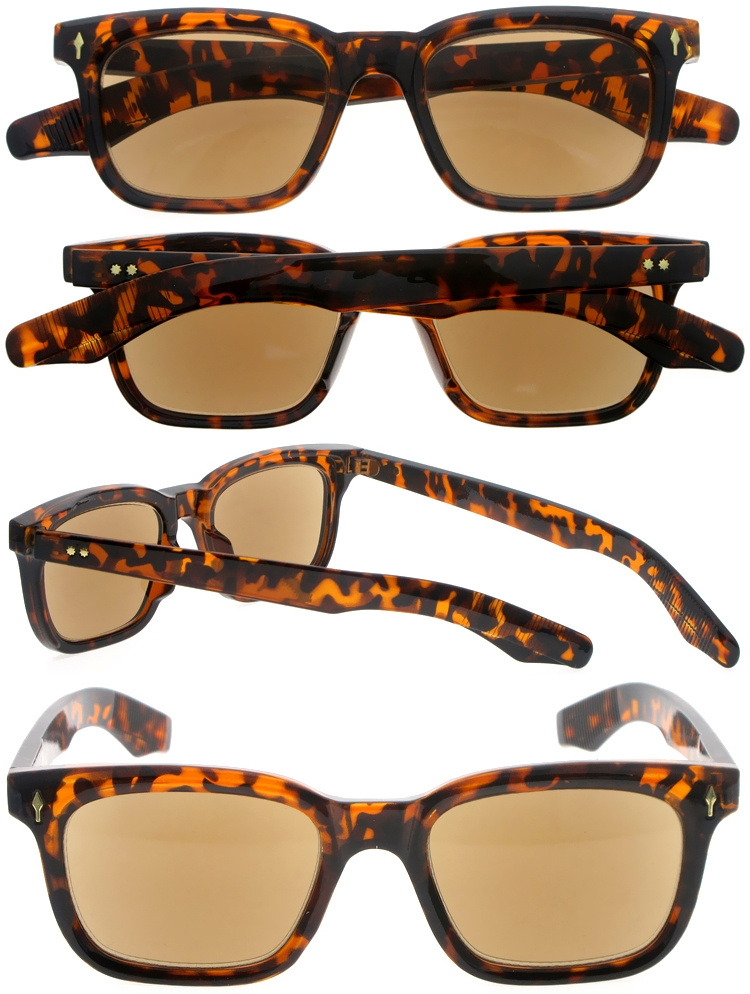DRP102328 Unisex Rectangle PC Sun Reading Glasse ( (3)