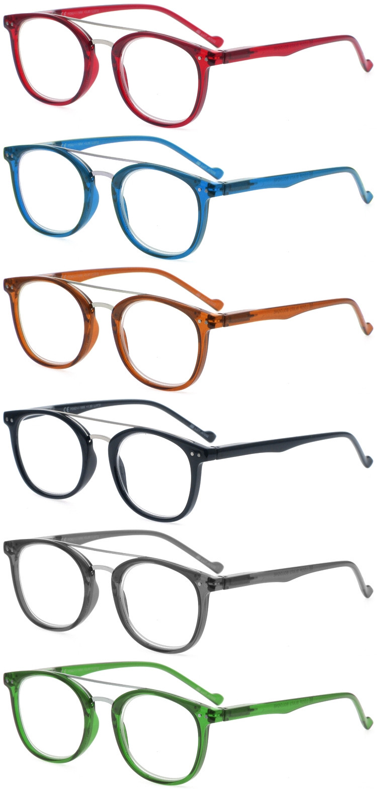 DRP127107 Brow Bar Frame Reading Glasses With Multiple Color  (4)