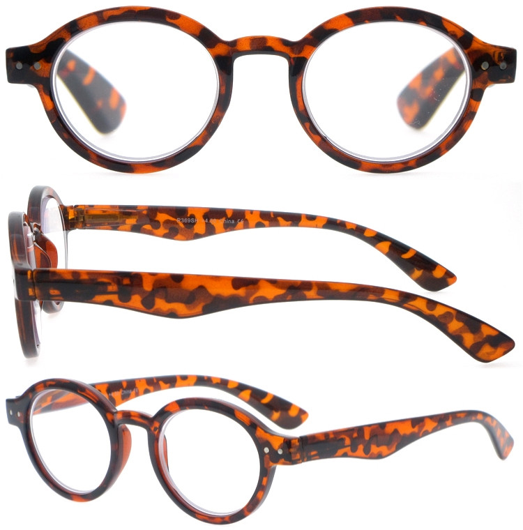DRP127178 Round Frame Computer Reading Glasses With Case Custom (1)
