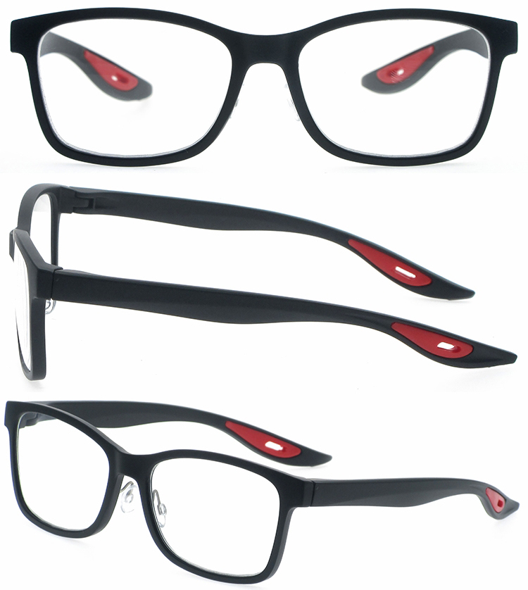 DRP131153 Double Colors PC Reading Glasses Prescription Frames with Adjustable Nose Pads (1)