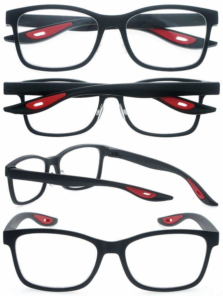 DRP131153 Double Colors PC Reading Glasses Prescription Frames with Adjustable Nose Pads (3)