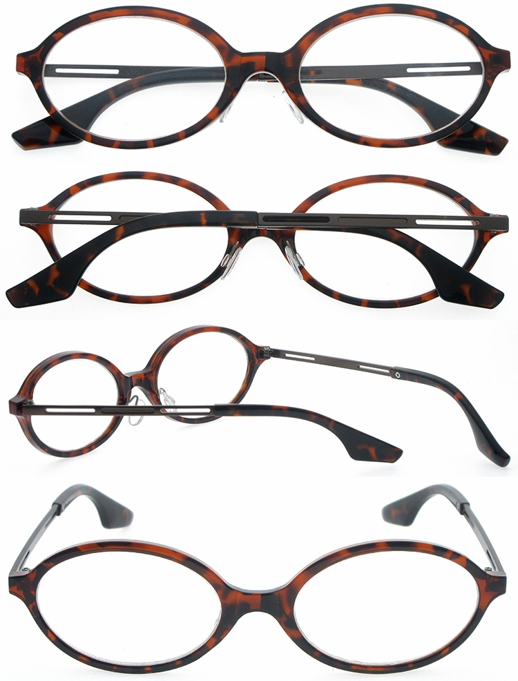 DRP131160 Unisex Design Oval PC Presbyopia Reading Glasses Spectacles Lesebrille with Metal Legs (3)