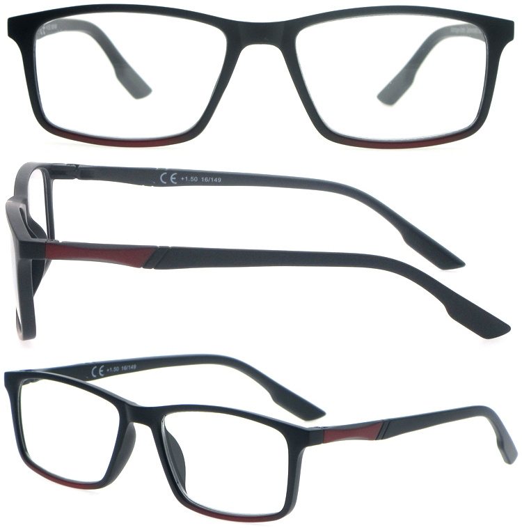 DRP317010 Men Style Rectangle Plastic Reader Lunettes de lecture with Custom Logo (1)