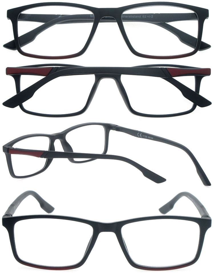DRP317010 Men Style Rectangle Plastic Reader Lunettes de lecture with Custom Logo (3)