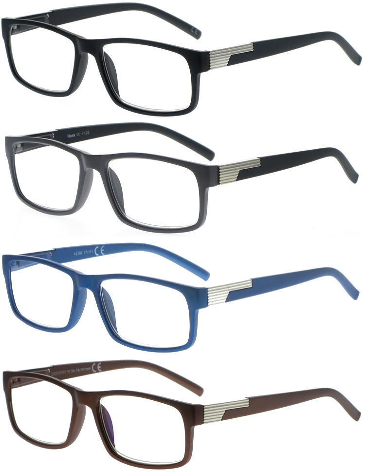 DRP317011 Rectangle Shape Plastic Reading Glasses with Metal Decoration (2)