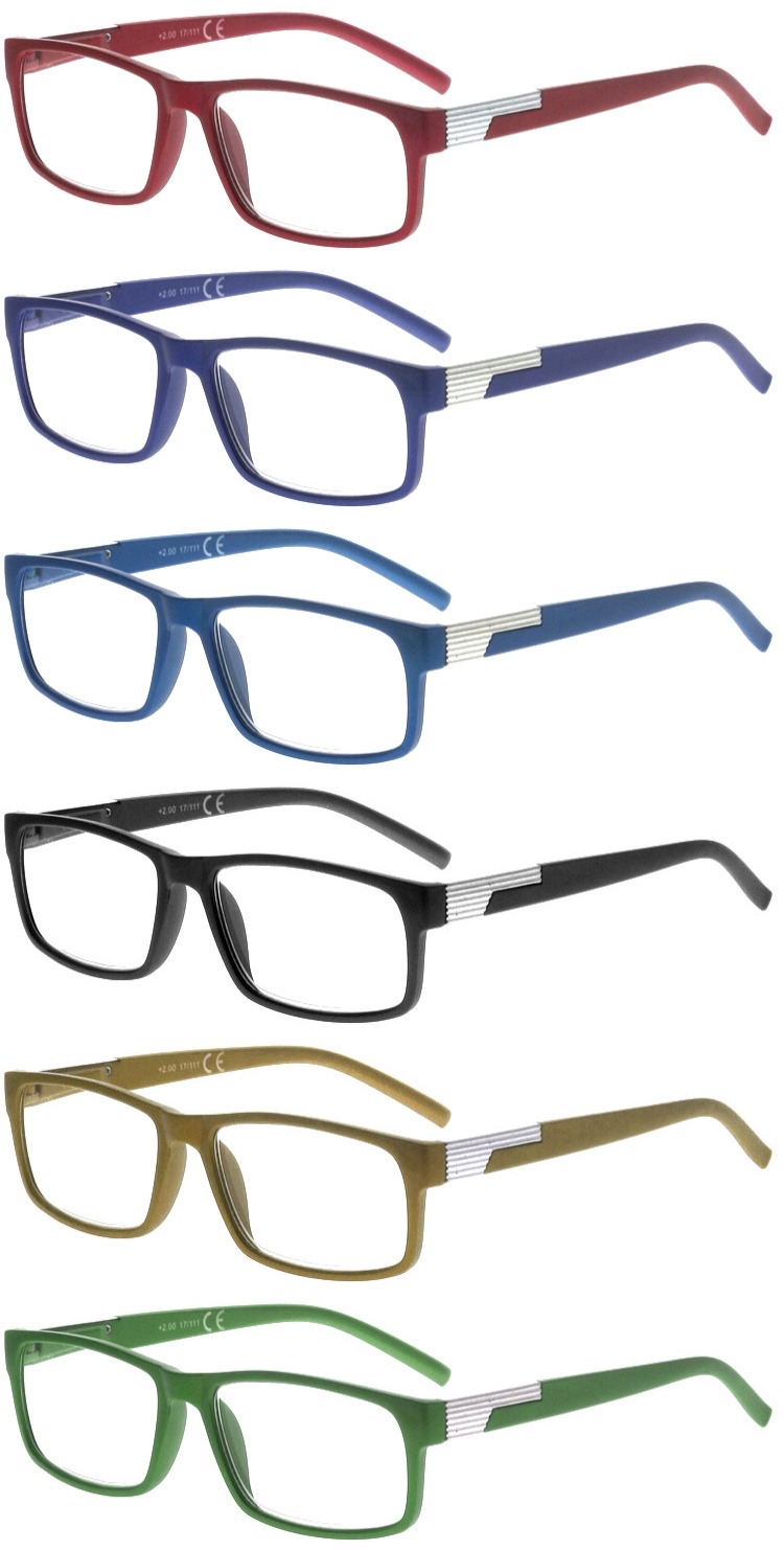 DRP317011 Rectangle Shape Plastic Reading Glasses with Metal Decoration (3)