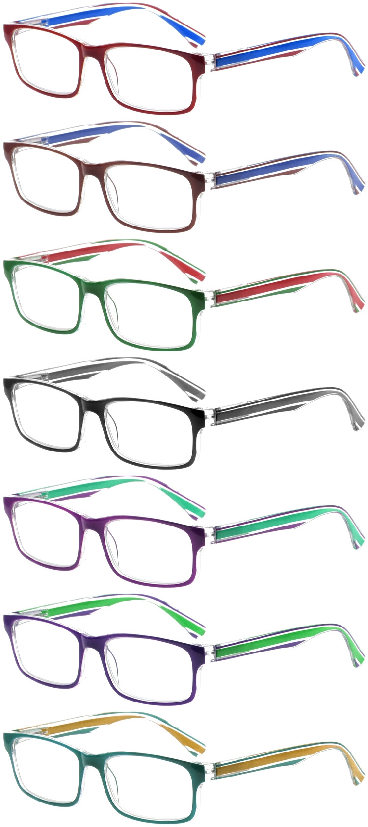 DRP317012 Rectangle Style Reading Glasses Beauty Pattern Temple (19)