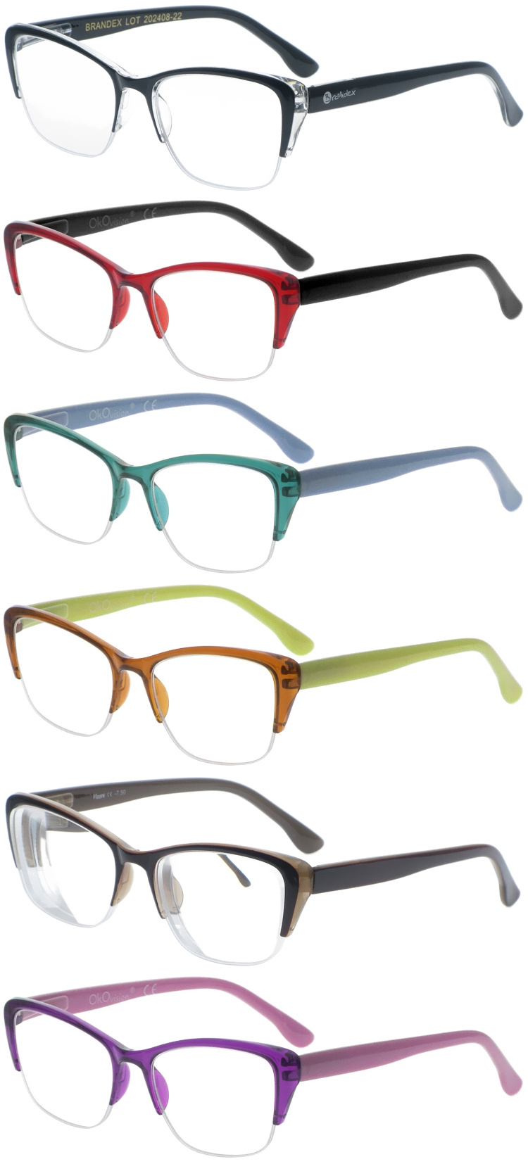 DRP317034 Fashion Half Rimless Reading Glasses For Mobile Phone Use (2)