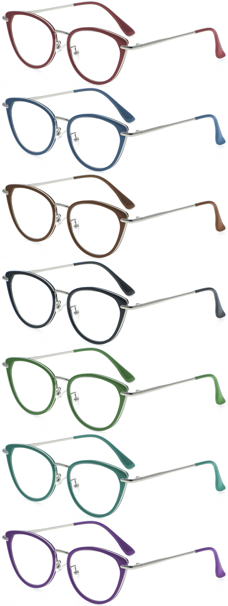 DRP322082 Ladies Style Metal PC Reading Magnifying Glasses with Cat Eye Frame (2)