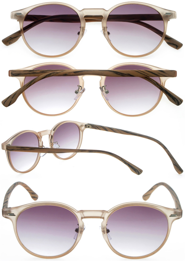 DRP439002 Vintage Wood Pattern Sun Reader Eyeglasses with Custom Design (2)