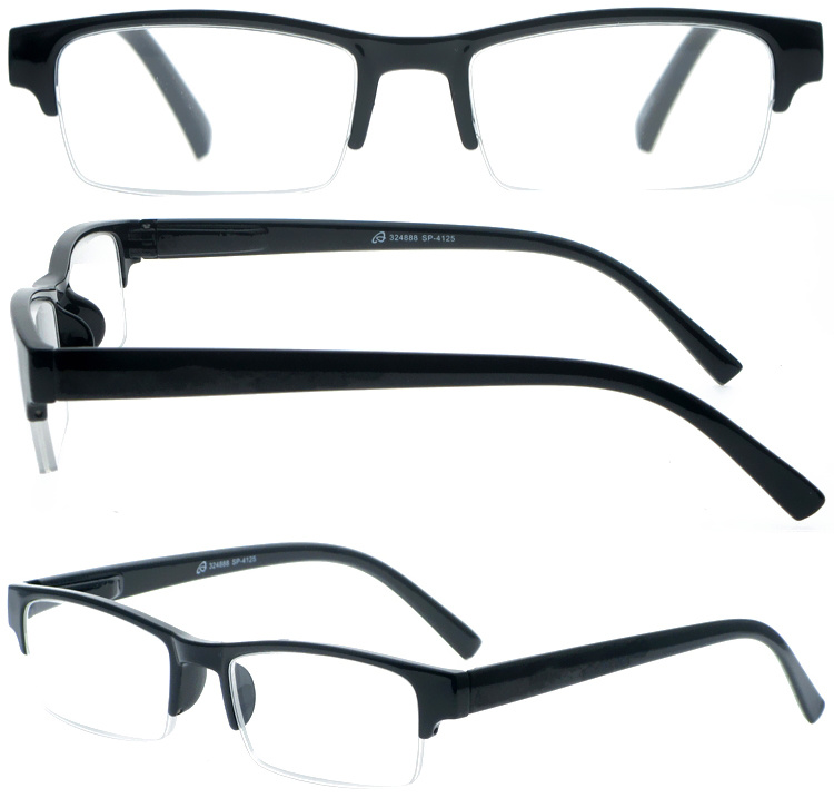DRP439017 Half Rim PC Reading Glasses with Plastic Spring Hinges (1)