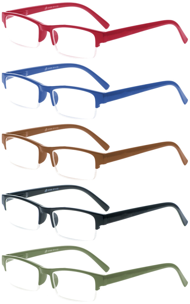 DRP439017 Half Rim PC Reading Glasses with Plastic Spring Hinges (2)