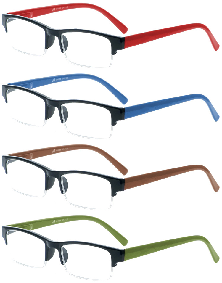 DRP439017 Half Rim PC Reading Glasses with Plastic Spring Hinges (3)