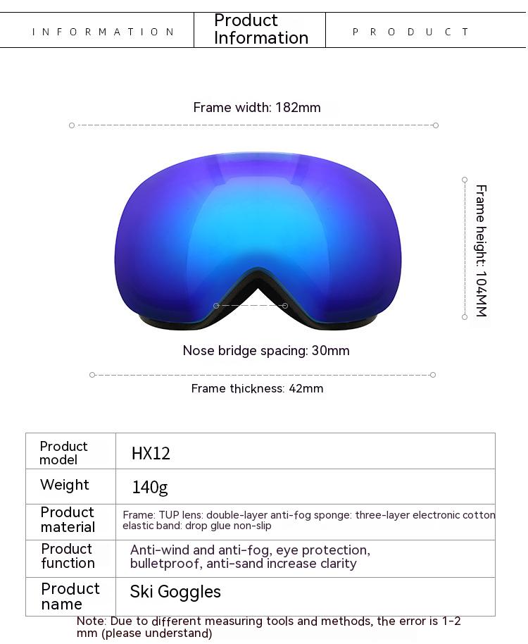 Dachuan Optical DRBHX12 China Supplier Fashion Antifog Sports Ski Goggles with Optical Frame Adaptation (13)