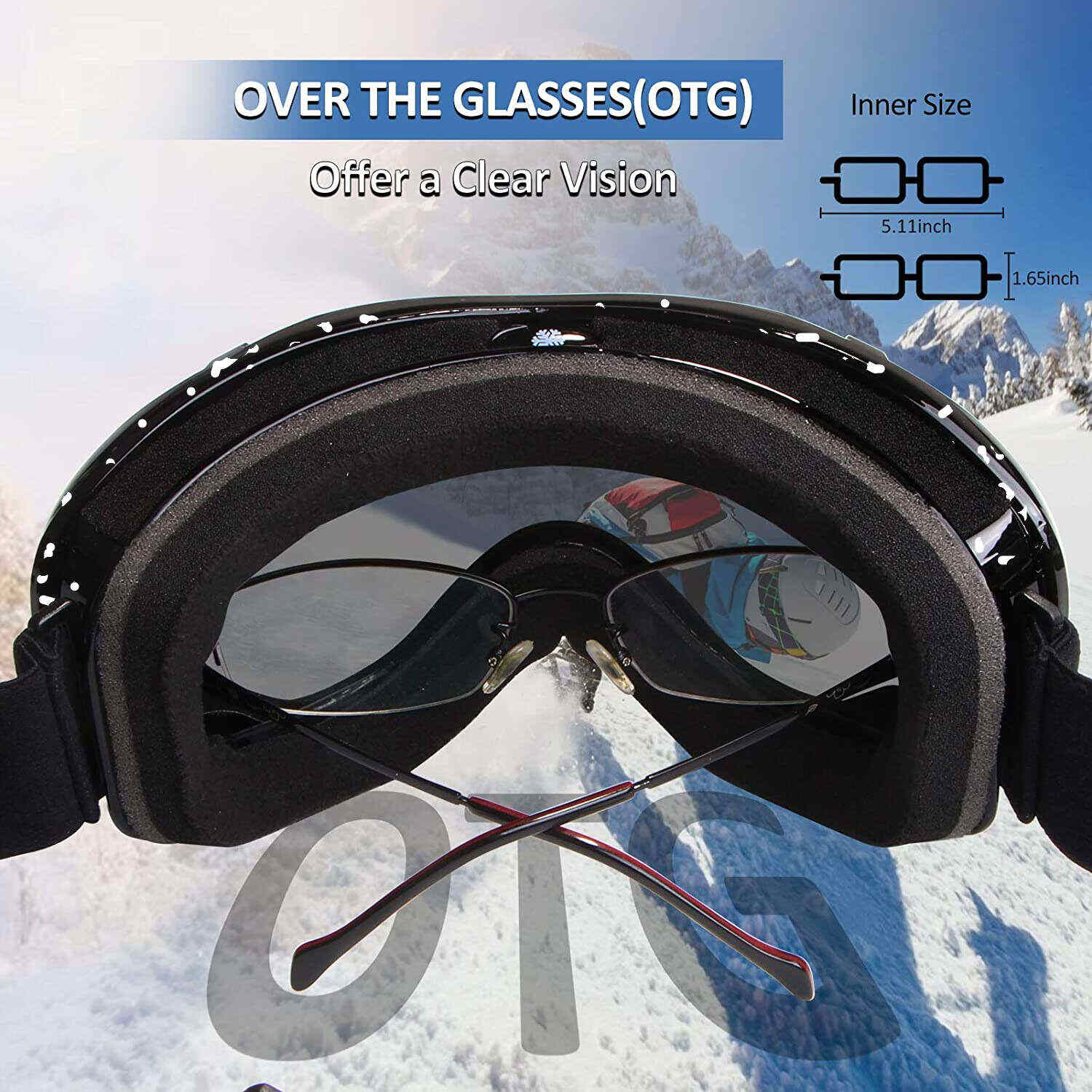 Dachuan Optical DRBHX20 China Supplier Fashion Oversize Anti Fog Ski Goggles with Optical Frame Adaptation (10)