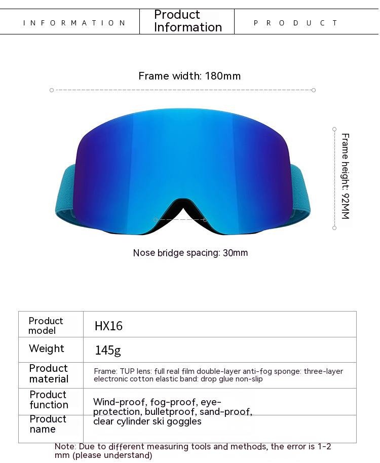 Dachuan Optical DRBHX22 Ķīnas piegādātāja modes magnētiskās lēcas slēpošanas brilles ar UV400 aizsardzību (22)