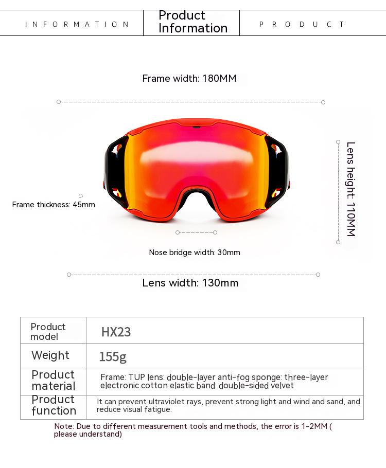 Dachuan Optical DRBHX23 China Supplier Antifog UV400 Ski Goggles Outdoor Sports Eyeglasses with Optical Frame Adaptation (11)