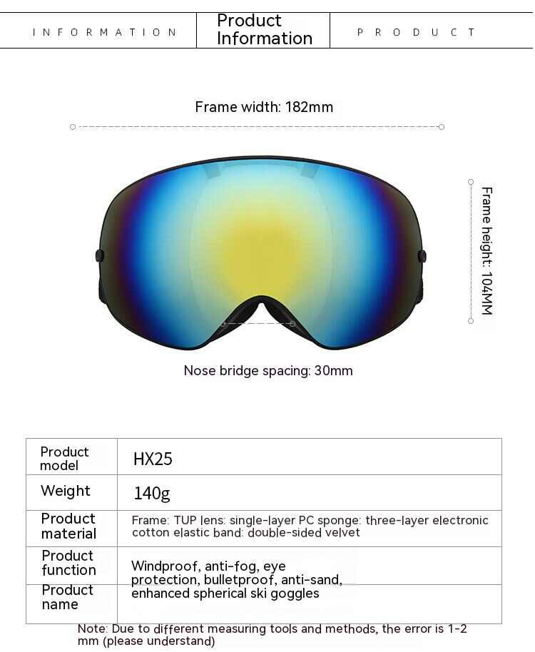 Dachuan Optical DRBHX25 China Supplier Magnetic Lens Ski Goggles Outdoor Sports Eyewear with Optical Frame Adaptation (9)