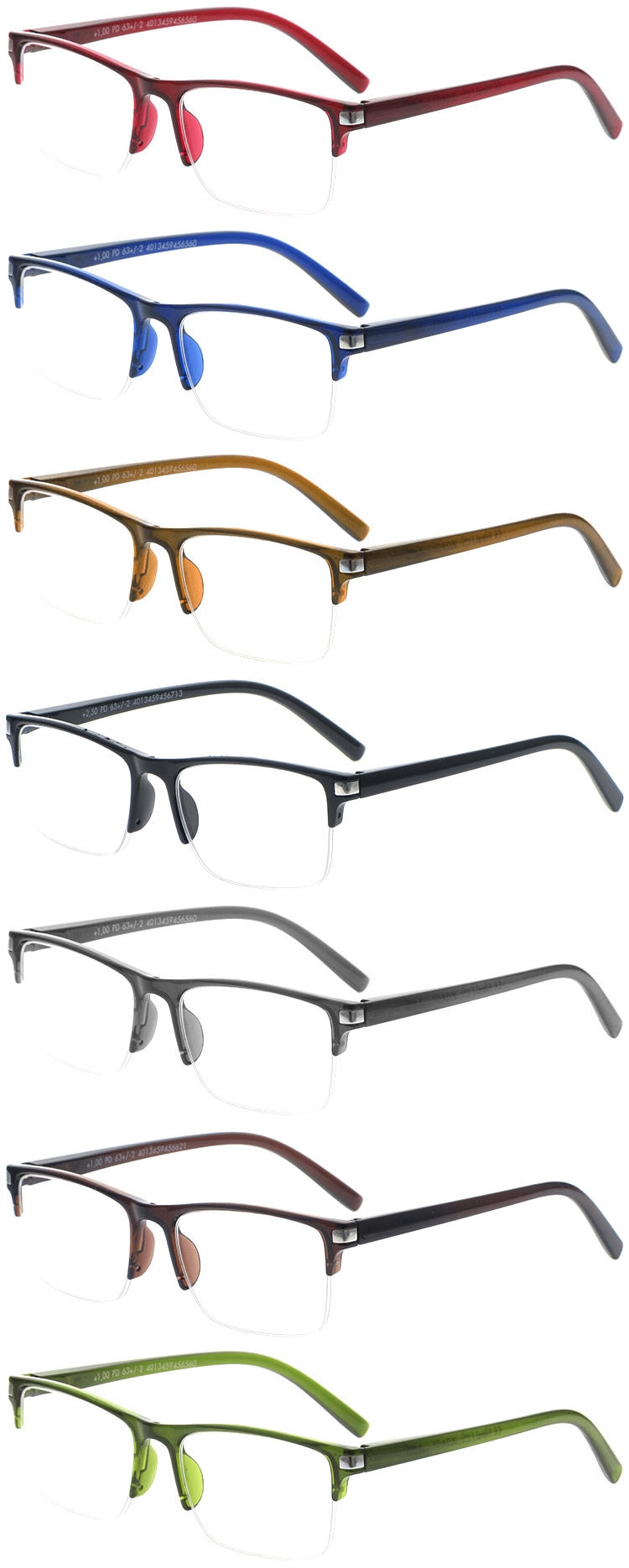 Dachuan Optical DRP102274 Γυαλιά ανάγνωσης μισού πλαισίου από την Κίνα, με μεταλλική διακόσμηση (