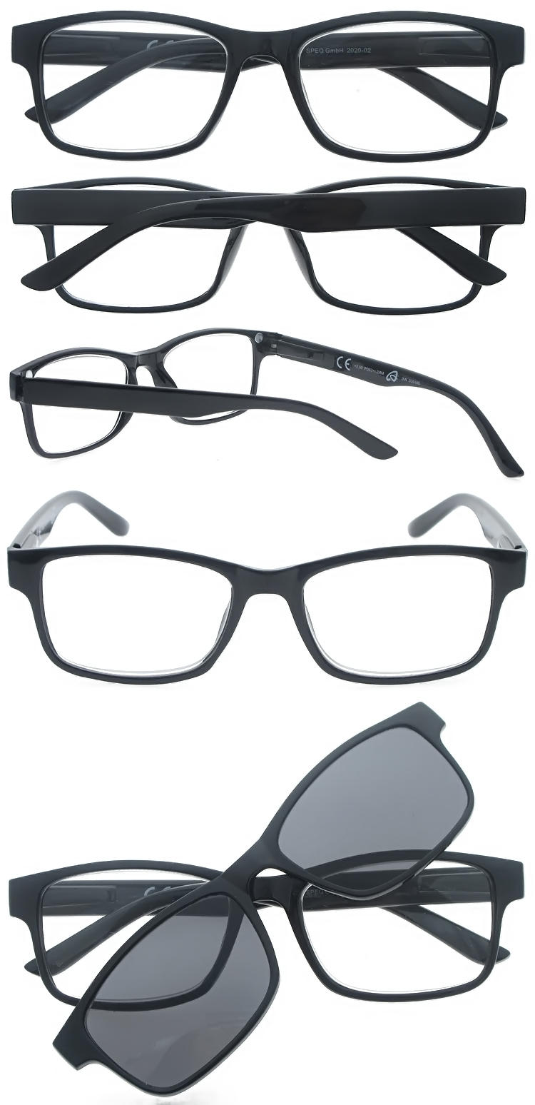 Dachuan Optical DRP127168 China Grousshandel Unisex Casual Style Liesbrëller mat magnetesche Clip-on Sonnebrëller (3)