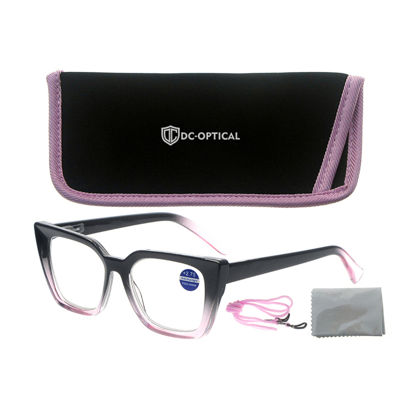 Dachuan Optical DRP127184 China Supplier Hot Selling Cateye Oversized Plastic Reading Glasses with Pattern Frame 15 (1)
