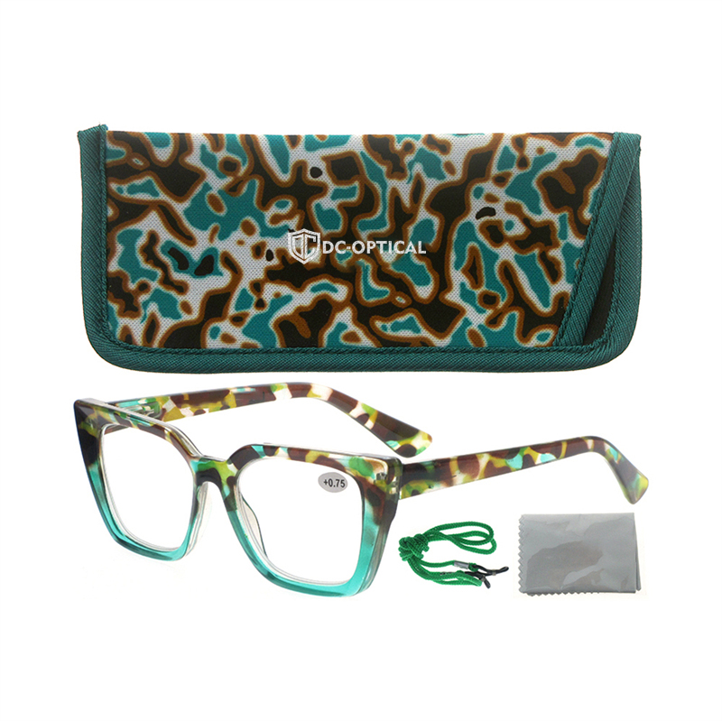 Dachuan Optical DRP127184 China Supplier Hot Selling Cateye Oversized Plastic Reading Glasses with Pattern Frame 15 (2)