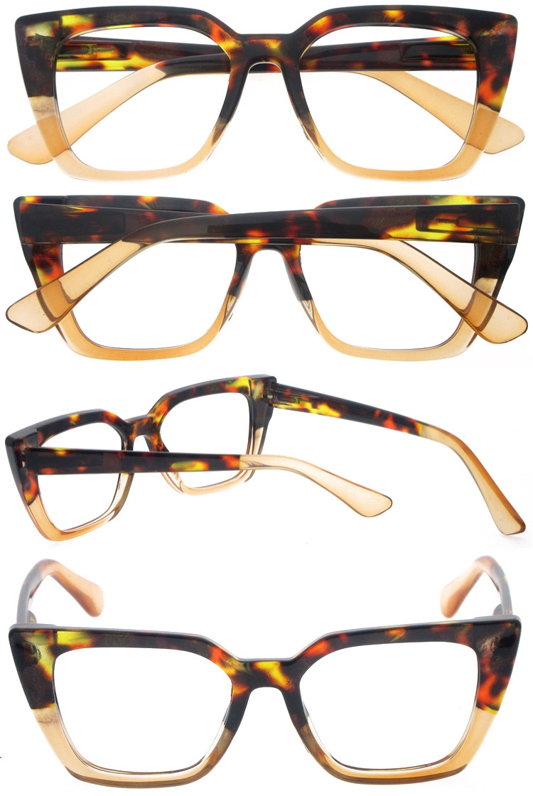 Dachuan Optical DRP127184 Kína birgjar vinsælar Cateye ofstórar plast lesgleraugu með mynstri umgjörð (4)