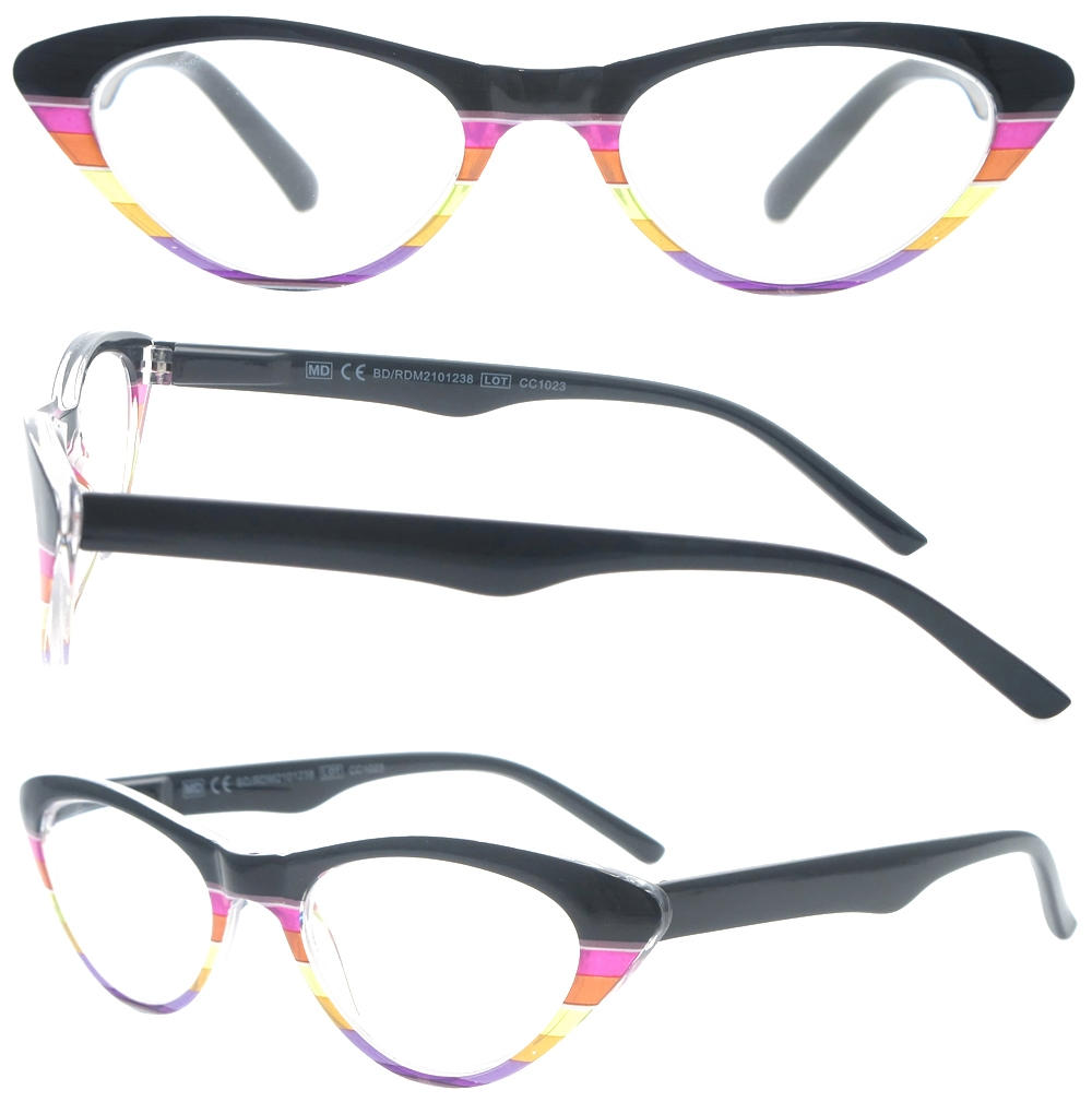 Dachuan Optical DRP141137 China Wholesale Trendy Colorful Plastic Reading Glasses with Cat Eye Shape (1)