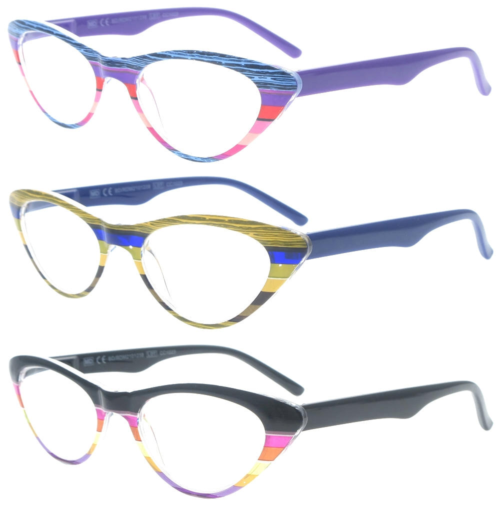 Dachuan Optical DRP141137 China Wholesale Trendy Colorful Plastic Reading Glasses with Cat Eye Shape (2)