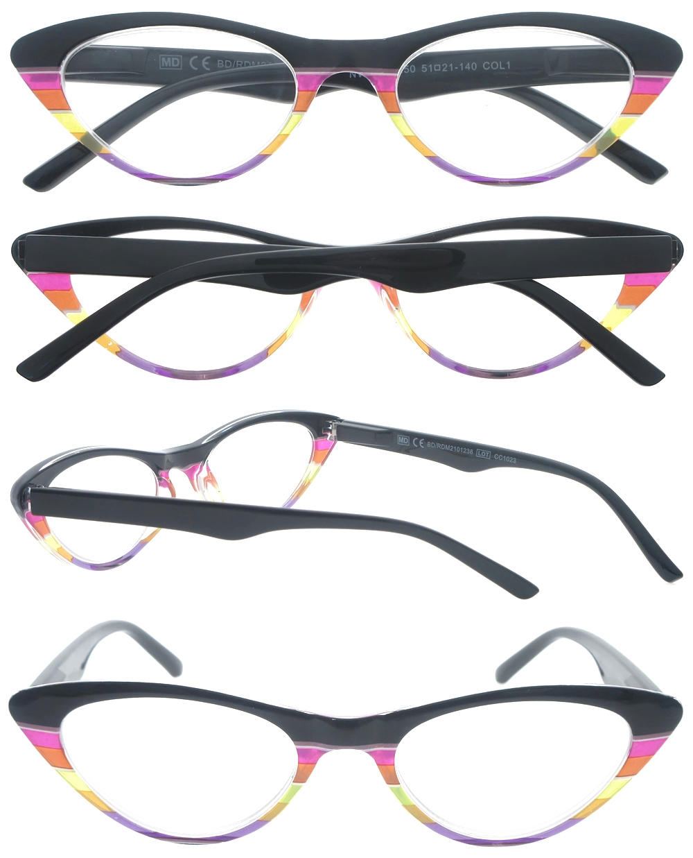 Dachuan Optical DRP141137 China Wholesale Trendy Colorful Plastic Reading Glasses with Cat Eye Shape (3)