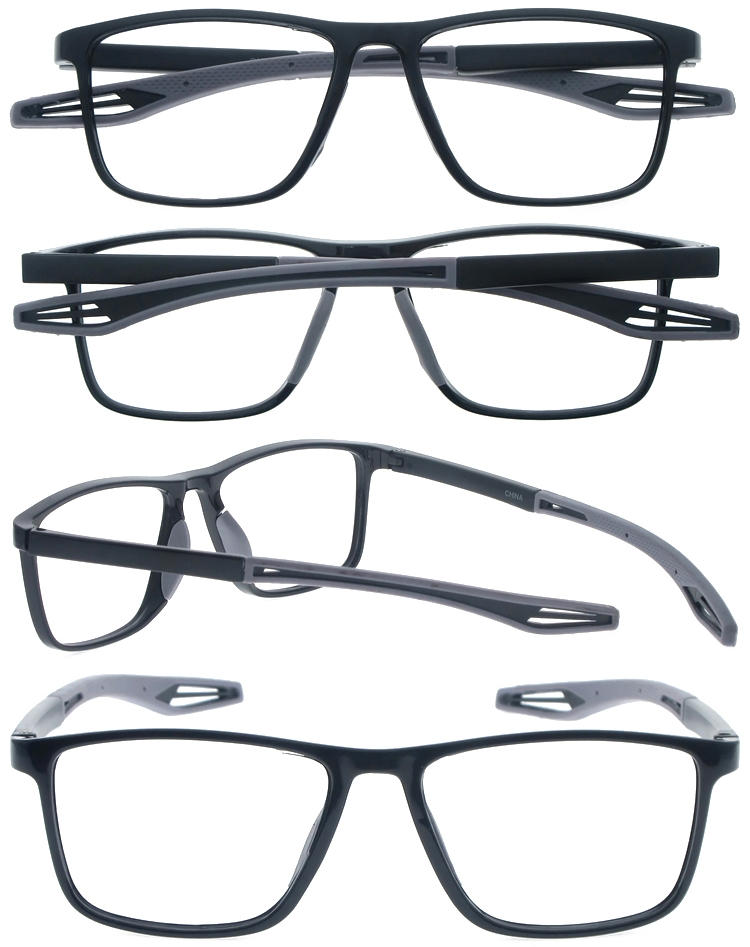 Dachuan Optical DRP153104 China Wholesale Square Shape Men PC Reading Glasses with Silicone Legs (3)