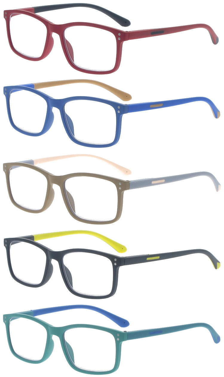 Dachuan Optical DRP153106 ቻይና የጅምላ አራት ማዕዘን ቅርፅ የፕላስቲክ የማንበቢያ መነጽሮች ባለ ሁለት ቀለም ፍሬም (2)