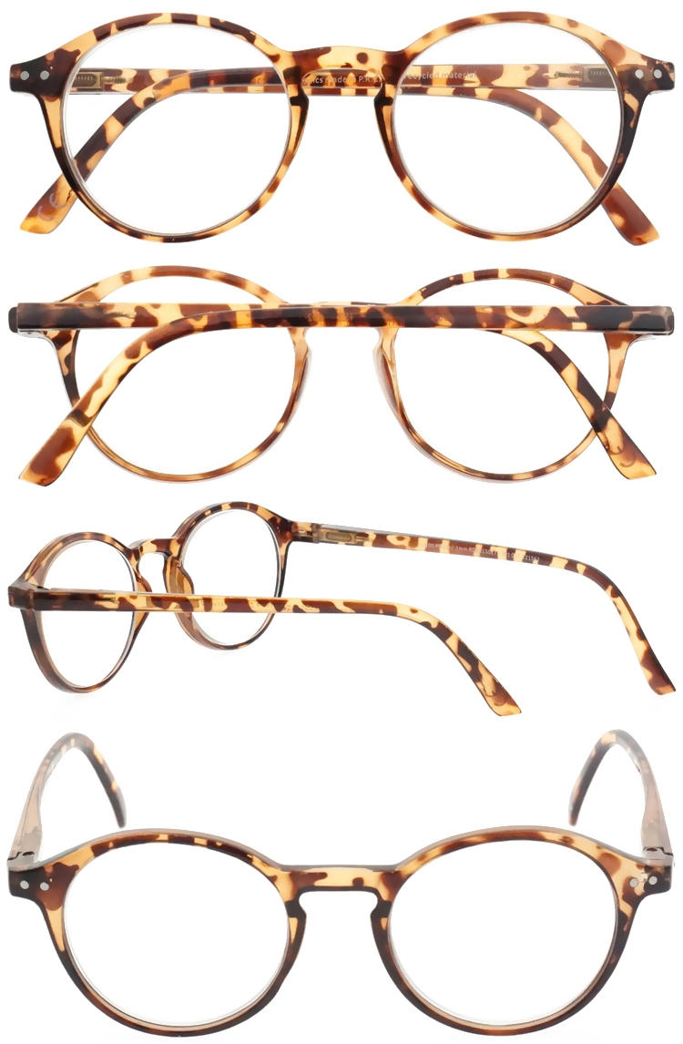 Dachuan Optical DRP343017 China Wholesale Vintage Round Shape Reading Glasses with Leopard Pattern Frame (3)