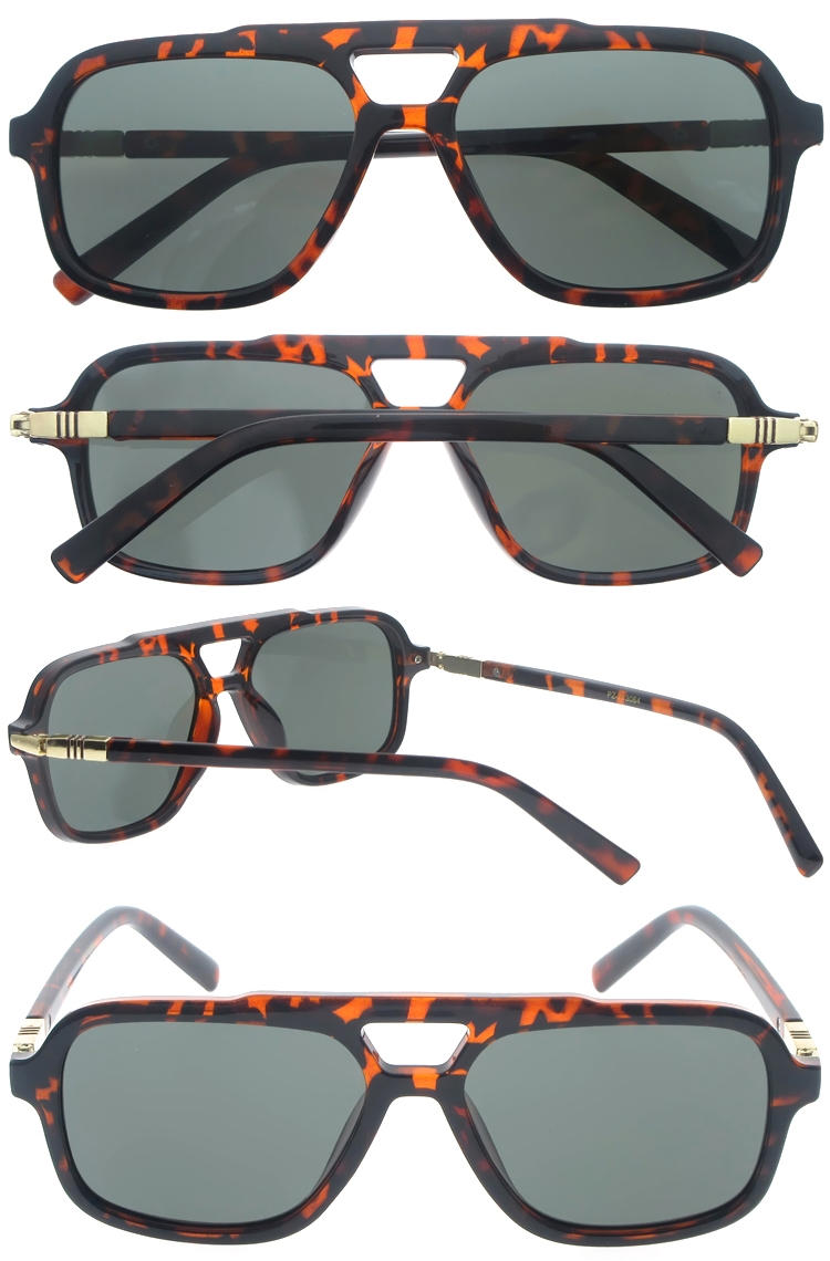 Dachuan Optical DSP251160 China Supplier Double Bridge Design Chic Plastic Sunglasses with Metal Decoration (2)
