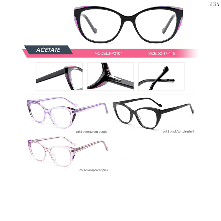 FP2105-09 Acetate Lamination Optical Frames Spectacles In stock with Multiple Color Frame (3)