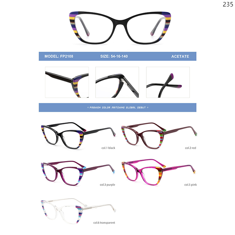 FP2105-09 Acetate Lamination Optical Frames Spectacles In stock with Multiple Color Frame (4)