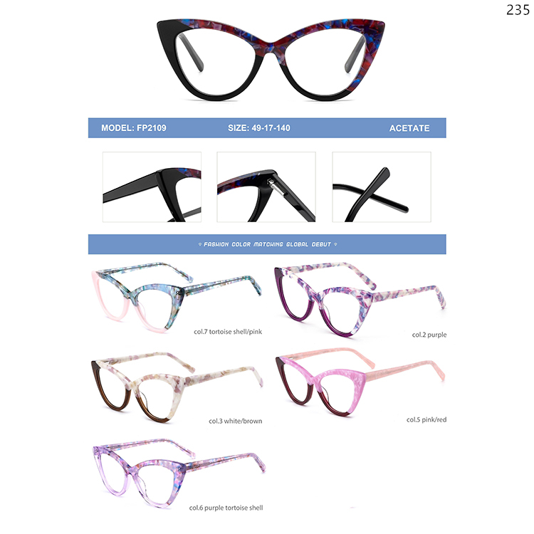 FP2105-09 Acetate Lamination Optical Frames Spectacles In stock with Multiple Color Frame (5)