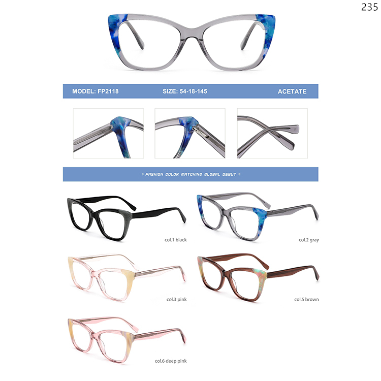 FP2110-18 Thick Frame Acetate Laminate Optical Frame Goods In Stock with Custom Logo (5)