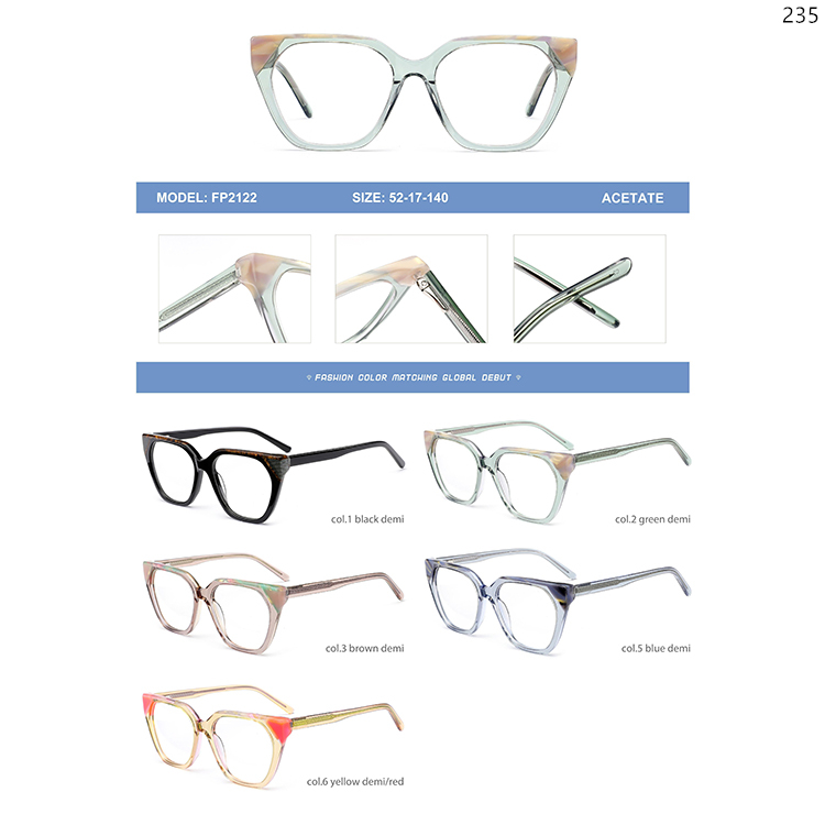 FP2119-25 Delicate Lady Acetate Glass Frames Optical Eyewear with Wholesale Ready Stock (3)