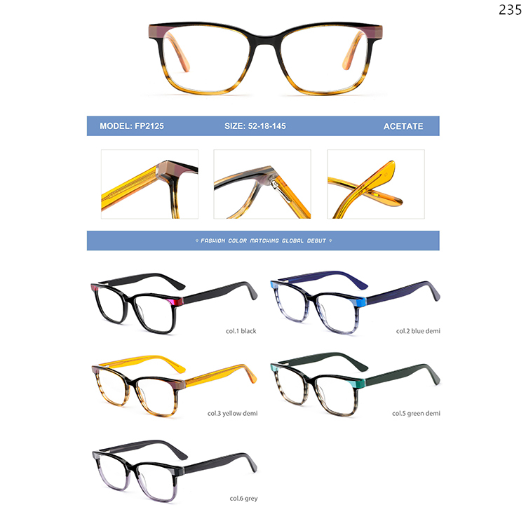 FP2119-25 Delicate Lady Acetate Glass Frames Optical Eyewear with Wholesale Ready Stock (5)