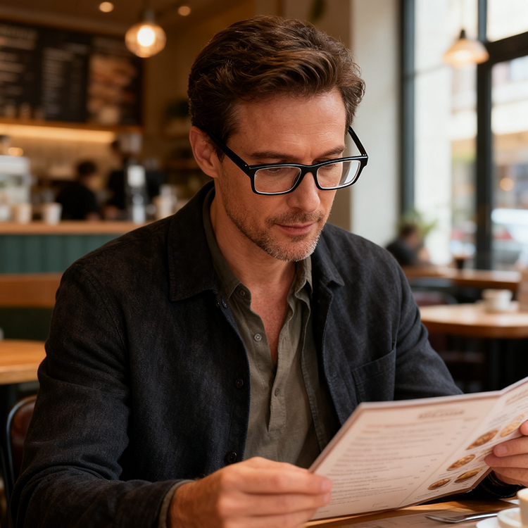 Fahion Men's Reading Glasses-Crystal Clear, Wherever You Look