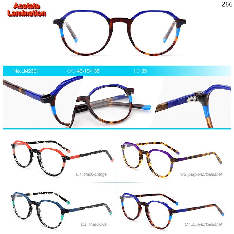 LM2301-04 Various Styles Women Acetate Optical Eyewear With Colorful Frame (1)