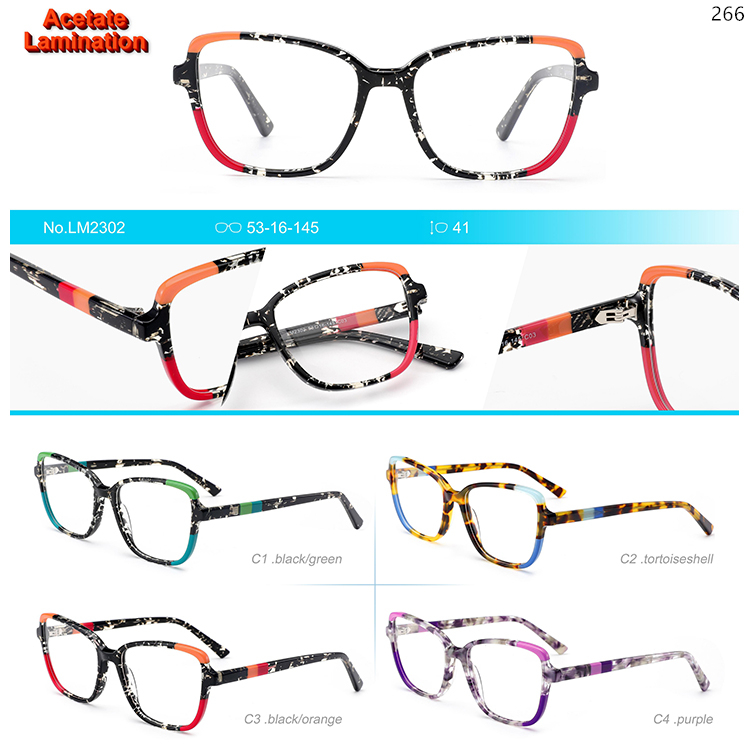 LM2301-04 Various Styles Women Acetate Optical Eyewear With Colorful Frame (2)