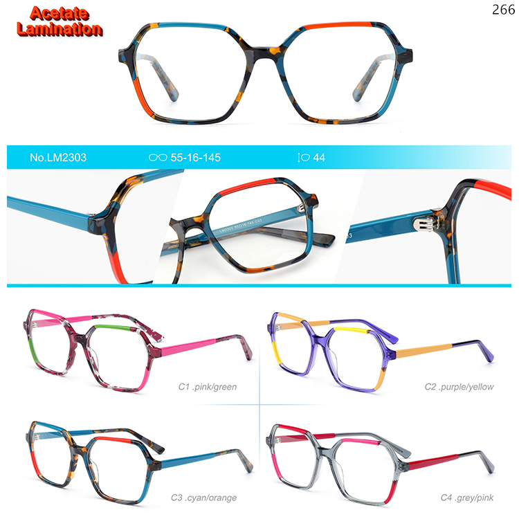 LM2301-04 Various Styles Women Acetate Optical Eyewear With Colorful Frame (3)