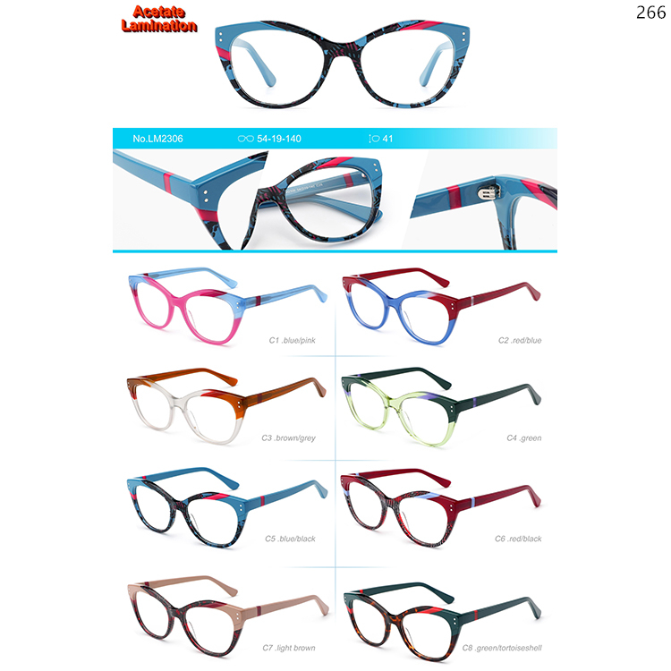 LM2301-04 Various Styles Women Acetate Optical Eyewear With Colorful Frame (4)