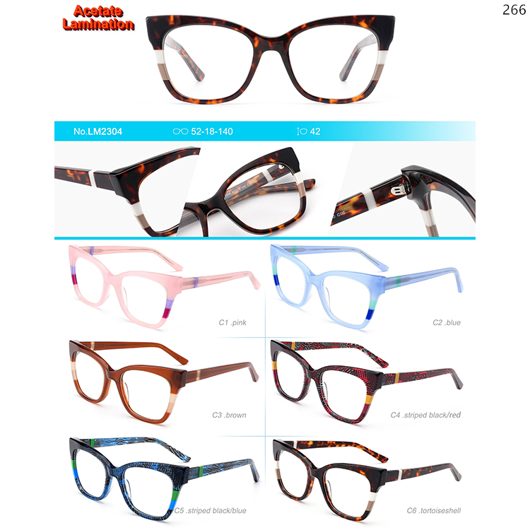 LM2301-04 Various Styles Women Acetate Optical Eyewear With Colorful Frame (5)
